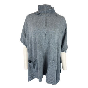 Bishop + Young Women's Lightweight Top Knit Poncho Top Indigo Medium/Large Size